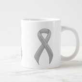 Silver Ribbon Support Awareness Jumbo-Tasse (Rechts)