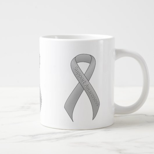 Silver Ribbon Support Awareness Jumbo-Tasse (Rechts)