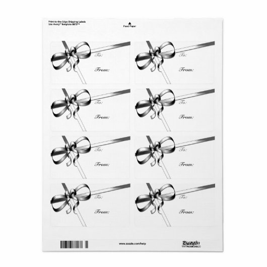 Silver Ribbon Weihnachtsgeschenke Labels (Vorne)