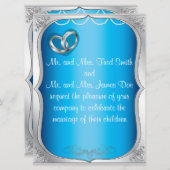 Silver Rings Pearls & Turquoise Hochzeit Einladung (Vorne/Hinten)