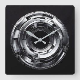 silver rings quadratische wanduhr