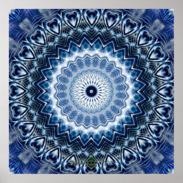 Silver Ripples Mandala 2 Poster