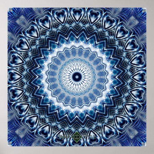 Silver Ripples Mandala 2 Poster (Vorne)