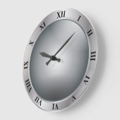 Silver Roman Nurmeral Wall Clock Große Wanduhr (Winkel)