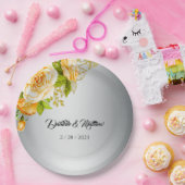 Silver Romance Golden Rose Hochzeit Pappteller (Party)