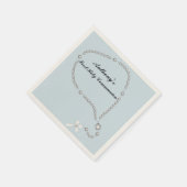 Silver Rosary Beads Kommunion Personalisiert Napki Serviette (Ecke)