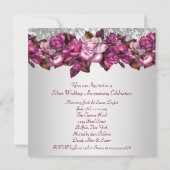 Silver Rose 25-jähriges Party Einladung (Rückseite)