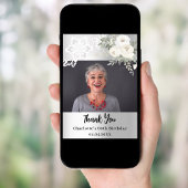 Silver Rose Blumengeburtstag Foto Dankeschön-Karte Einladung