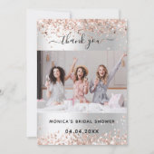 Silver Rose Brautparty Foto danke Karte (Vorderseite)