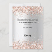 Silver Rose Brautparty Foto danke Karte (Rückseite)