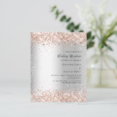 Silver Rose Budget Hochzeitsempfang Einladung (Stehend Vorderseite)