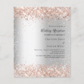 Silver Rose Budget Hochzeitsempfang Einladung (Vorderseite)