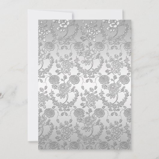 Silver Rose Cross Baptisse/Christening Einladung (Rückseite)