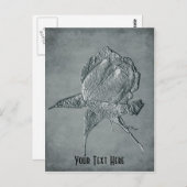 Silver Rose Floral Anpassbare Postkarte (Vorne/Hinten)
