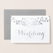Silver Rose Foil Typografy Wedding Einladungen (Vorderseite mit Umschlag)