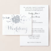 Silver Rose Foil Typografy Wedding Einladungen (Anzeige)