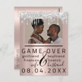 Silver Rose Funny Save the Date Couple Foto Postkarte (Vorne/Hinten)