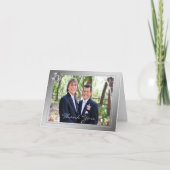 Silver Rose Gay Foto Thank You Dankeskarte (Vorderseite)