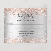 Silver Rose Gold Budget Hochzeit RSVP Karte (Vorderseite)
