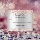 Silver Rose Gold Budget Hochzeit RSVP Karte