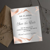Silver Rose Gold Budget Hochzeit speichern das Dat Flyer