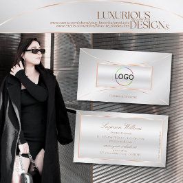 Silver Rose Gold-Deco-Chic mit Logo Beruflich Visitenkarte