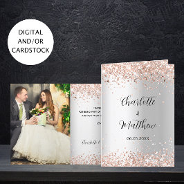 Silver Rose Gold Foto Hochzeit danke Karte