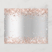 Silver Rose Gold Menü Auswahl Hochzeitskarte RSVP (Rückseite)