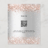 Silver Rose Gold QR UAWG budget Einladung Hochzeit (Rückseite)