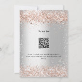 Silver Rose Gold QR UAWG Details Luxus Hochzeit Einladung (Rückseite)
