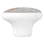 Silver Rose Gold Shimmer Sparkle Dahlia Blume Keramikknauf (Seitenansicht)