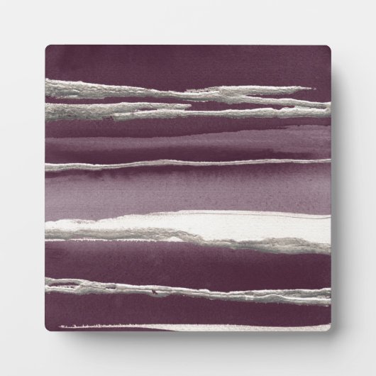 Silver Rose Lila Abstrakte Druckausgabe Fotoplatte (Vorderseite)