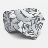 Silver Rose Muster Krawatte (Gerollt)