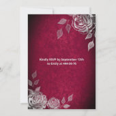 Silver Rose trendige Sequenzen kleiden Quinceañera Einladung (Rückseite)