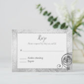 Silver Rose UAWG RSVP Karte (Stehend Vorderseite)