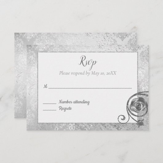 Silver Rose UAWG RSVP Karte (Vorne/Hinten)