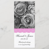 SILVER ROSE und PINK LACE Hochzeitsprogramm Programm (Rückseite)