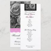 SILVER ROSE und PINK LACE Hochzeitsprogramm Programm (Vorne/Hinten)