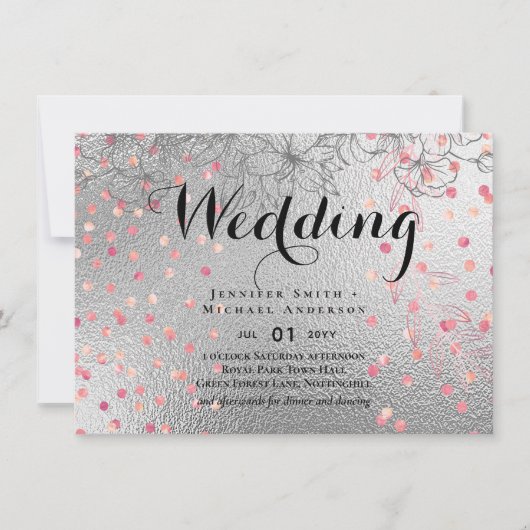 Silver Rosegold WEDDING Metallic Glitzer BUDGET (Vorderseite)