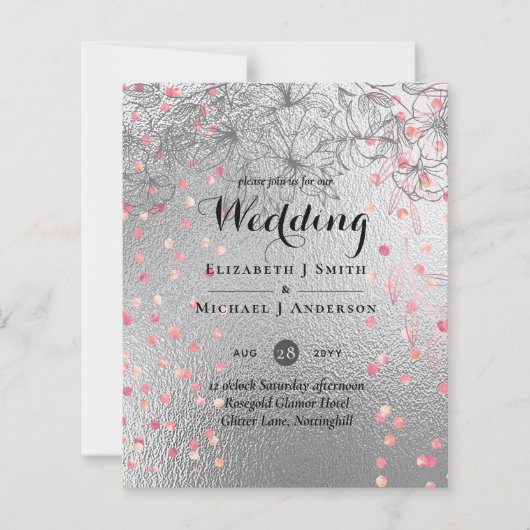 Silver Rosegold WEDDING Metallic Glitzer BUDGET (Vorderseite)