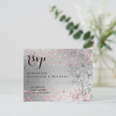 Silver Rosegold WEDDING Metallic Glitzer BUDGET Postkarte (Stehend Vorderseite)