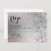 Silver Rosegold WEDDING Metallic Glitzer BUDGET Postkarte (Vorne/Hinten)