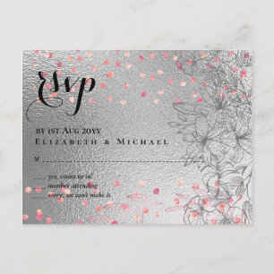 Silver Rosegold WEDDING Metallic Glitzer BUDGET Postkarte