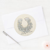 Silver Roses Horseshoe Wedding Handfasting Runder Aufkleber (Umschlag)