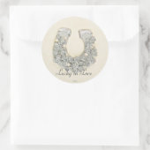 Silver Roses Horseshoe Wedding Handfasting Runder Aufkleber (Tasche)