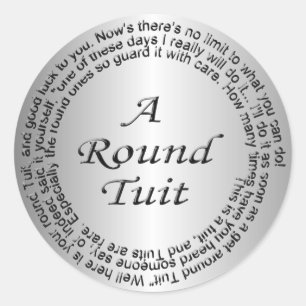 Silver Round Tuit Runder Aufkleber