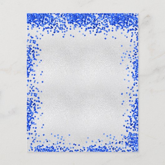 Silver Royal Blue Budget Hochzeit Einladung (Rückseite)