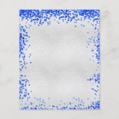 Silver Royal Blue Budget Hochzeit Einladung Flyer (Hinten)