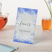 Silver Royal Blue Gastgeschenke Sockelschild (In SItu)