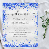 Silver Royal Blue Hochzeitskalender Flyer